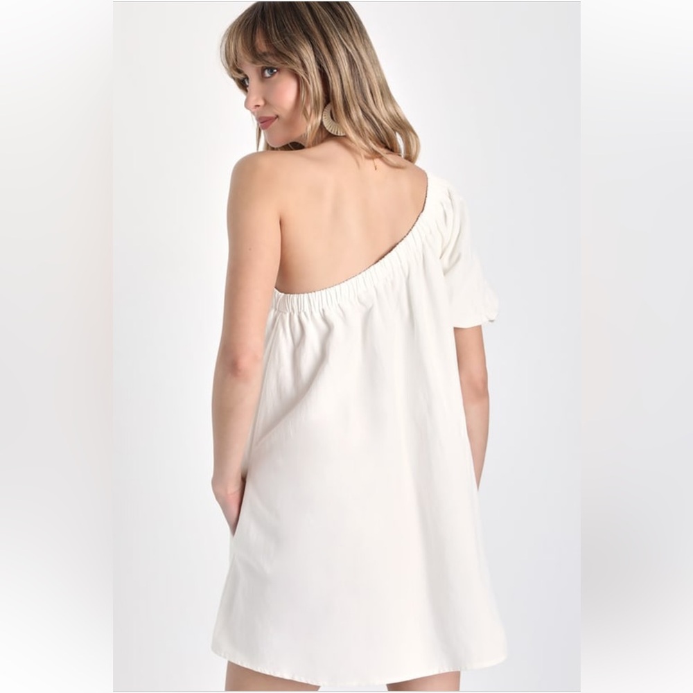 Lulus linen one shoulder dress Size XL - Picture 2 of 8